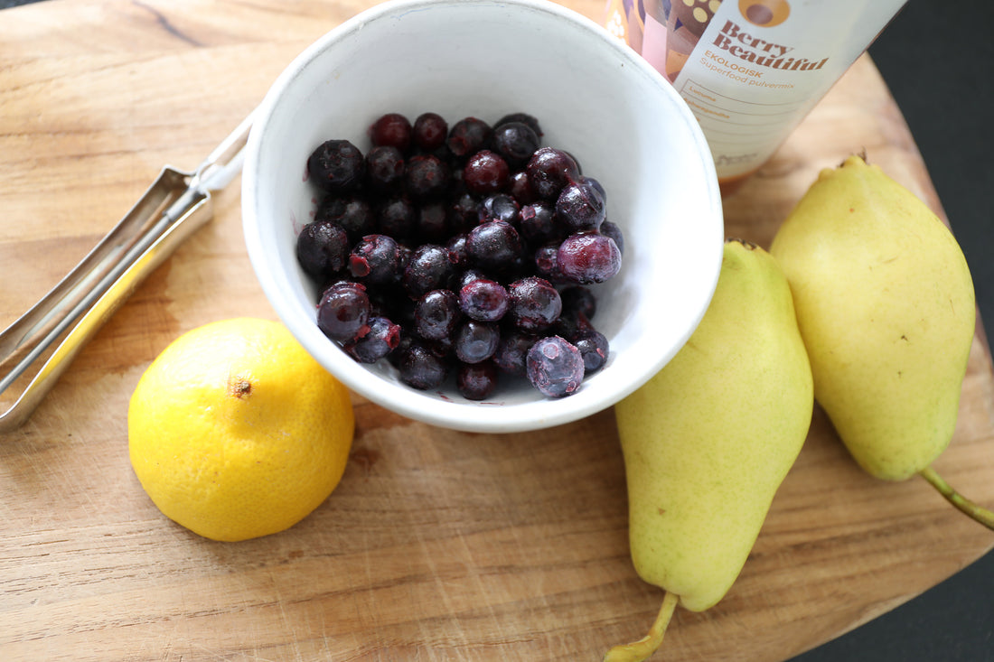 Blåbär & päron smoothie, höstens frukter
