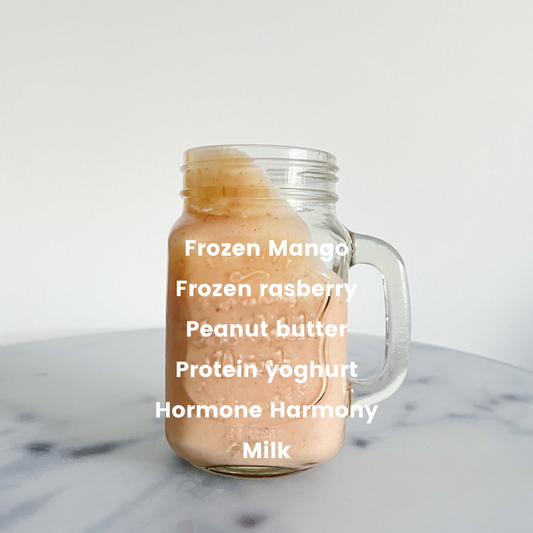 Mättande mango-och hallonsmoothie